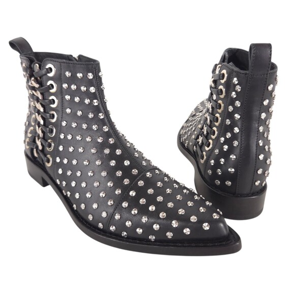 Alexander McQueen Shoes - Alexander McQueen Studded Boots US 6 EU 36 Womens Black Silver $1590